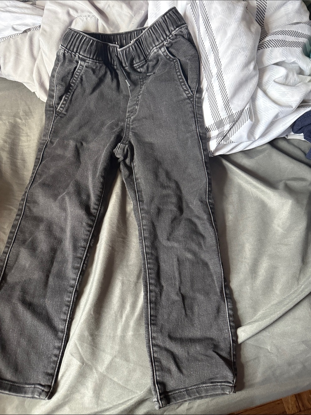 GAP Kids Black Knit-Denim Elastic Waist Jeans